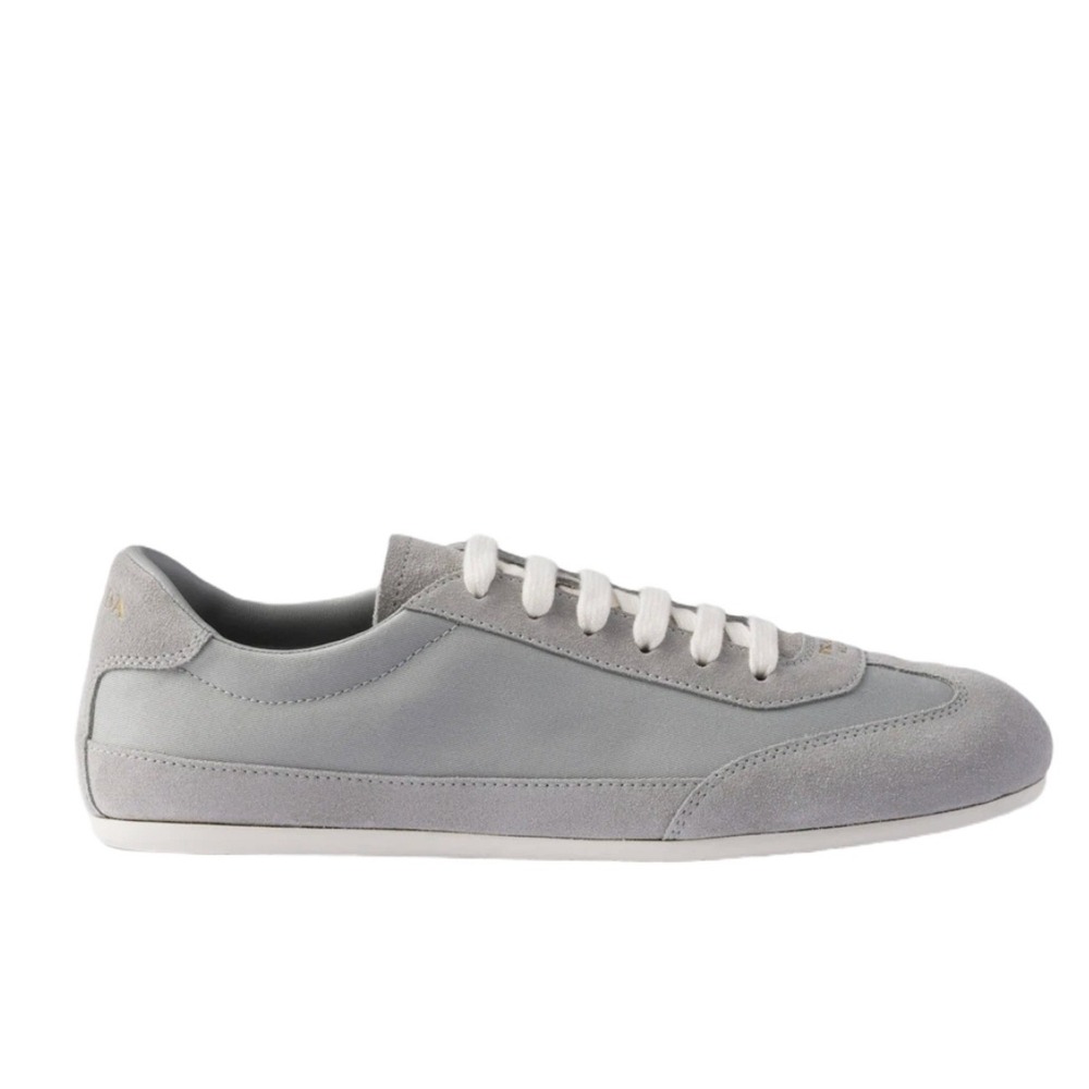 Prada Milano 2EG442 Men Grey Suede Fabric Low Top Sneakers Trainers Sz UK 7.5 - Picture 4 of 15
